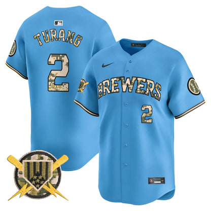 Milwaukee Brewers Armed Forces Day Vapor Premier Limited Jersey - All Stitched