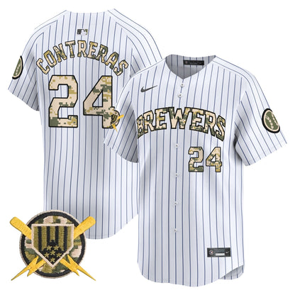 Milwaukee Brewers Armed Forces Day Vapor Premier Limited Jersey - All Stitched
