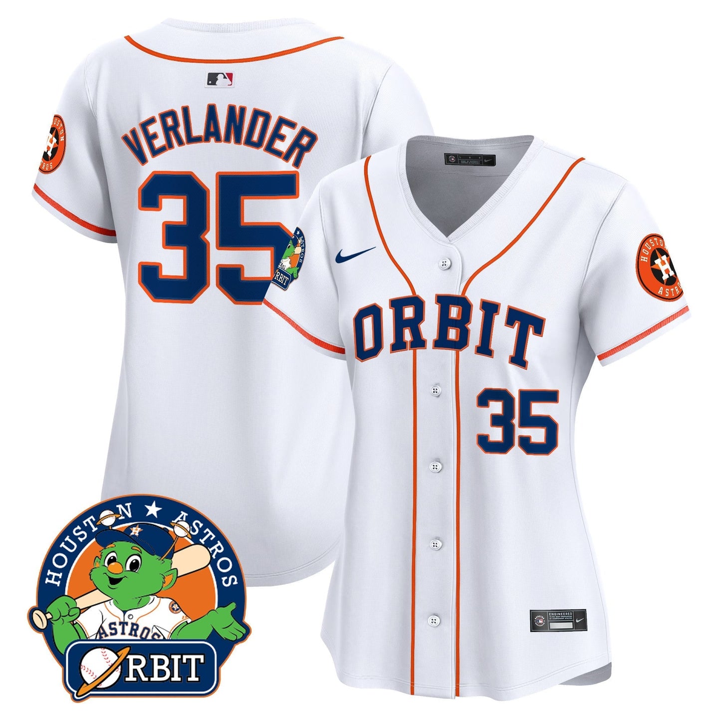 Women's Astros Orbit Patch Vapor Premier Limited Jersey - All Stitched