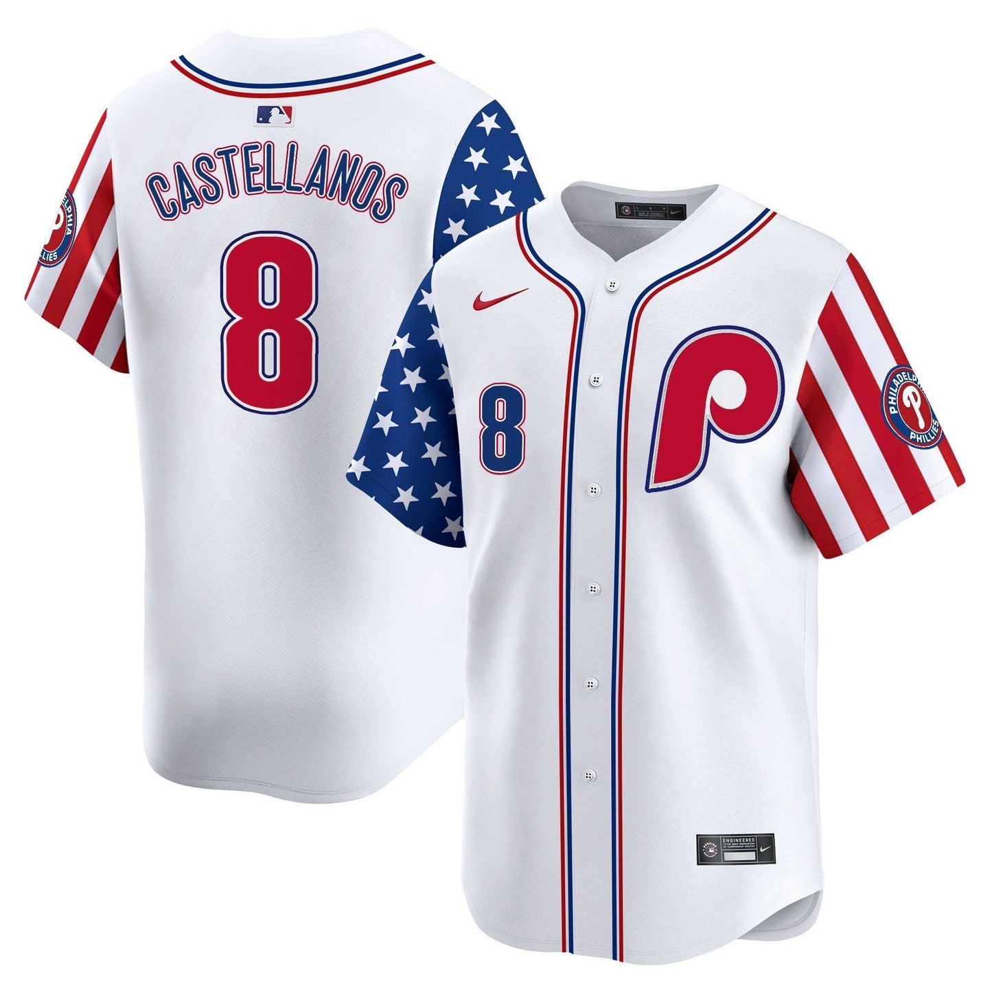Men's Phillies 2025 Independence Day Vapor Premier Limited Jersey - All Stitched
