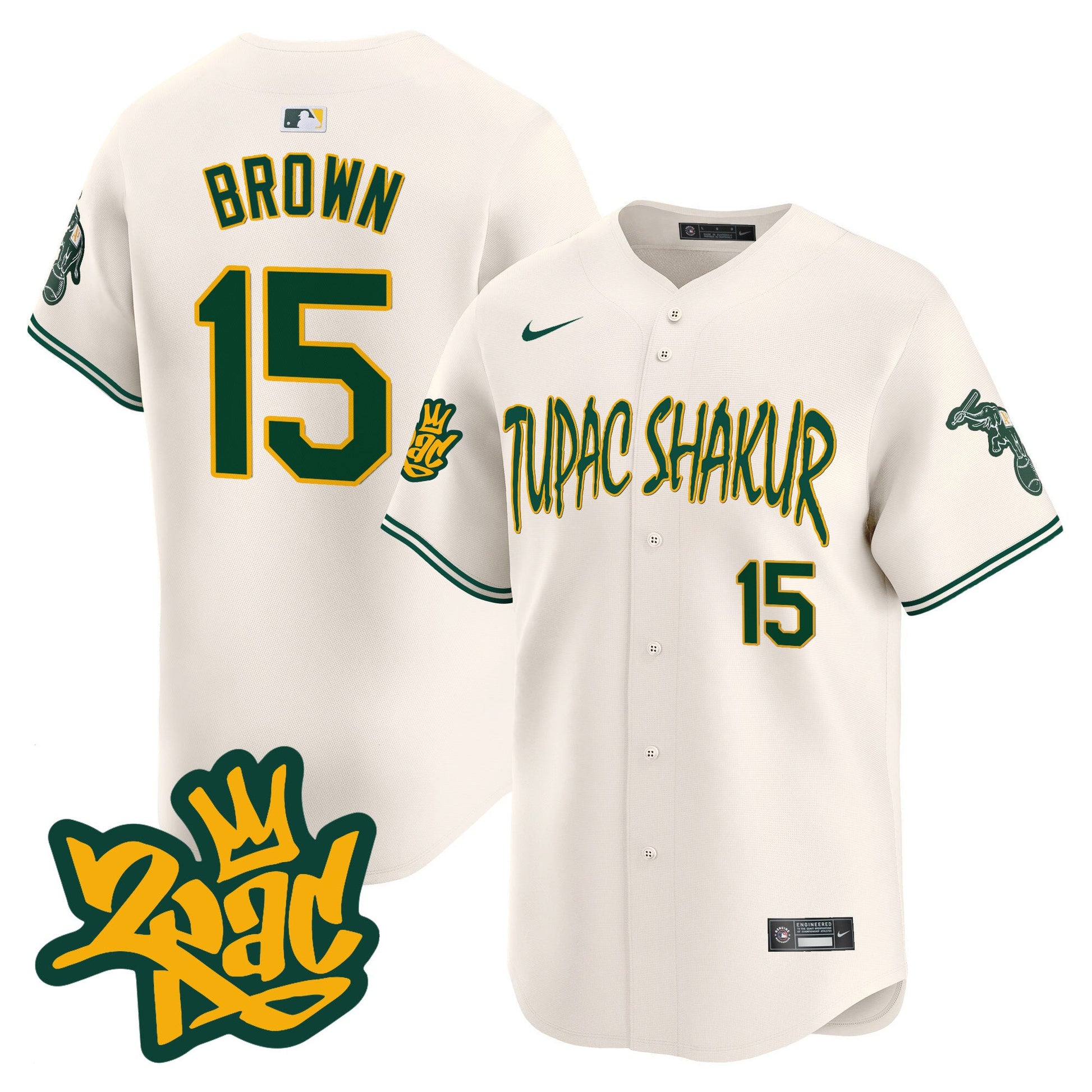Men's Oakland Athletics Tupac Shakur Vapor Premier Limited Jersey - All Stitched