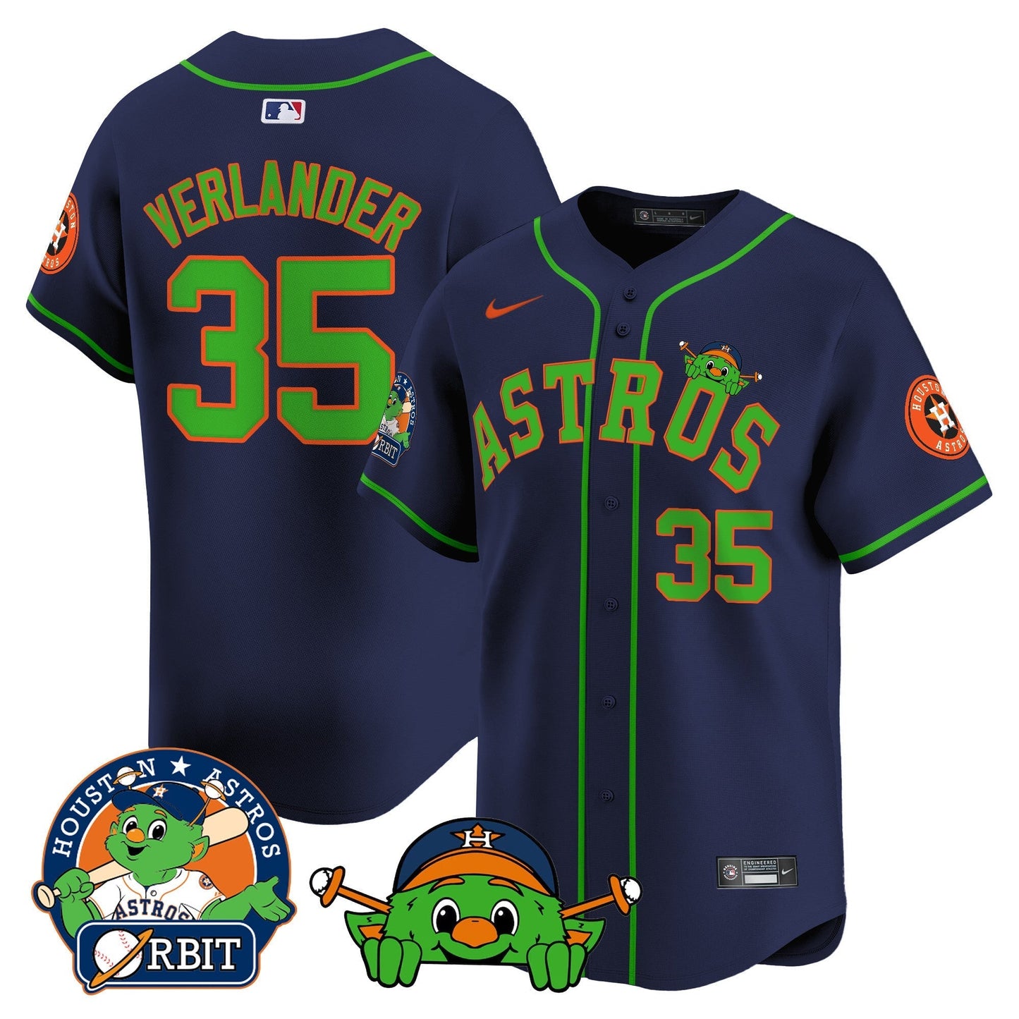 Men's Astros Orbit Patch Vapor Premier Limited Jersey V3 - All Stitched
