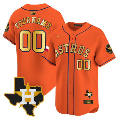 Houston Astros Texas Patch Vapor Premier Limited Custom Jersey - All Stitched