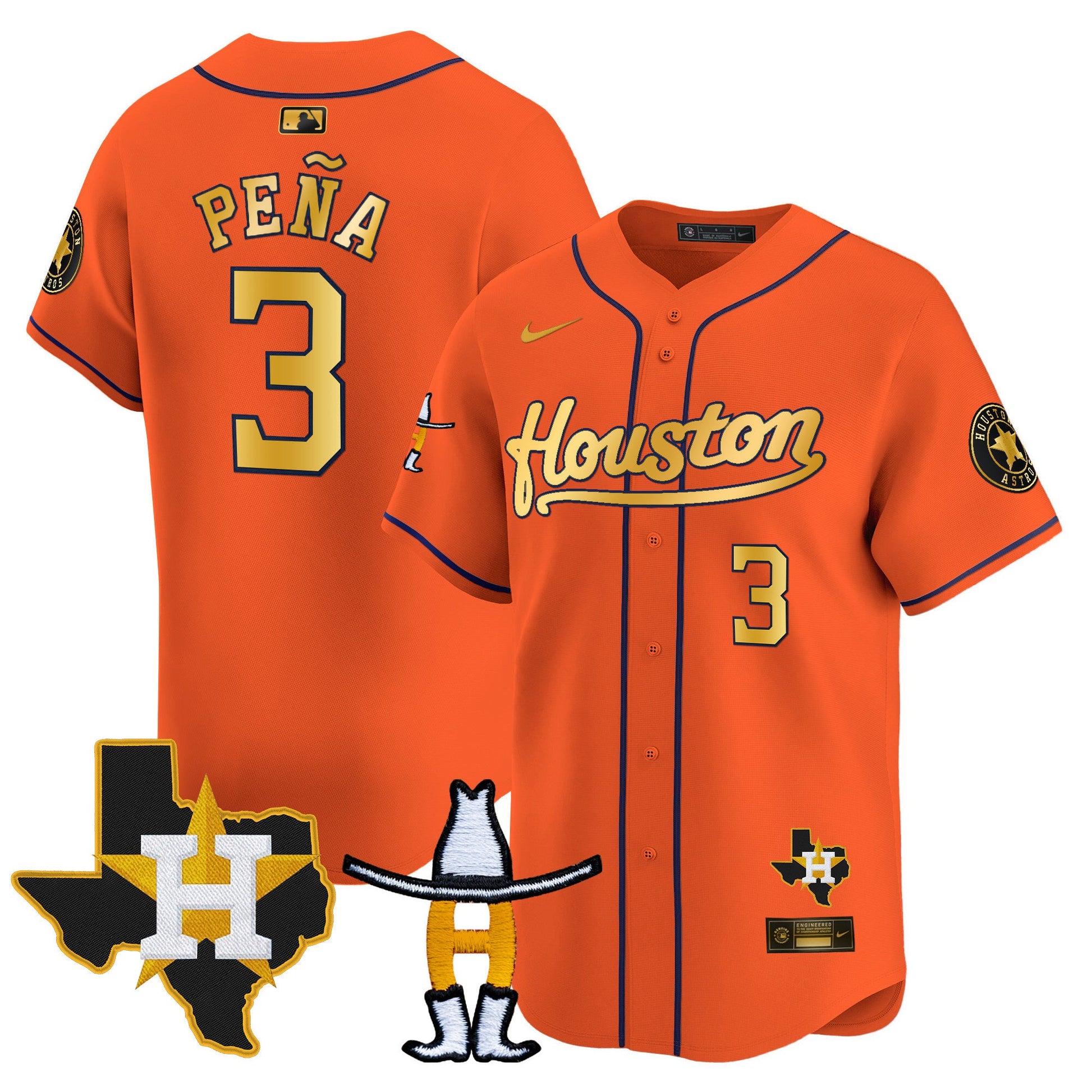 Men's Houston Astros Houston Rodeo Patch Vapor Premier Limited Jersey - All Stitched