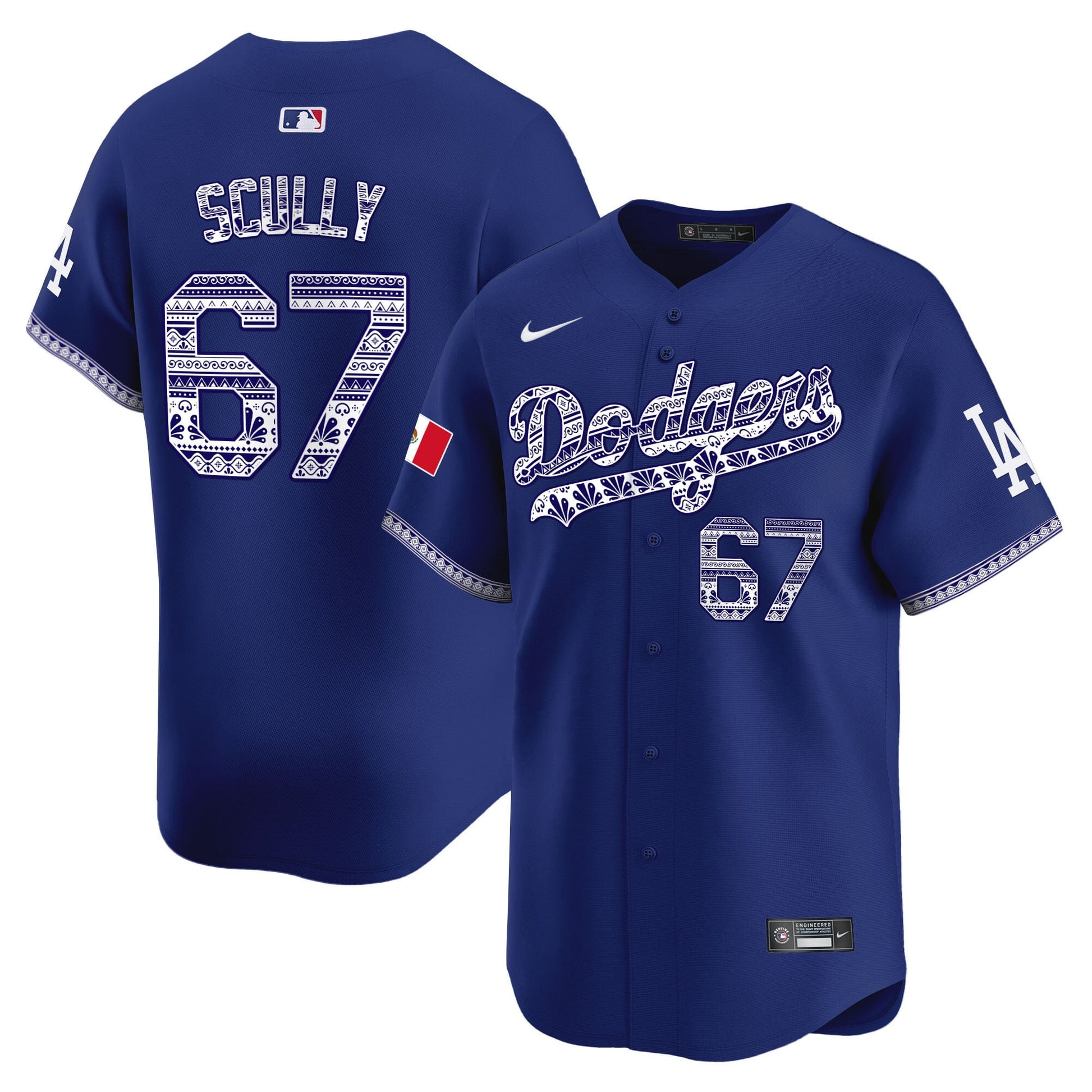 Los Angeles Dodgers Mexico Vapor Premier Limited Jersey V3 - All Stitched