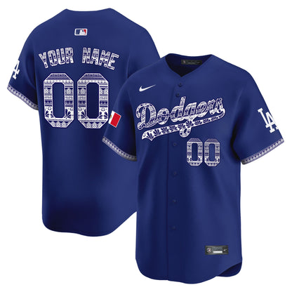 Los Angeles Dodgers Mexico Vapor Premier Limited Custom Jersey V3 - All Stitched