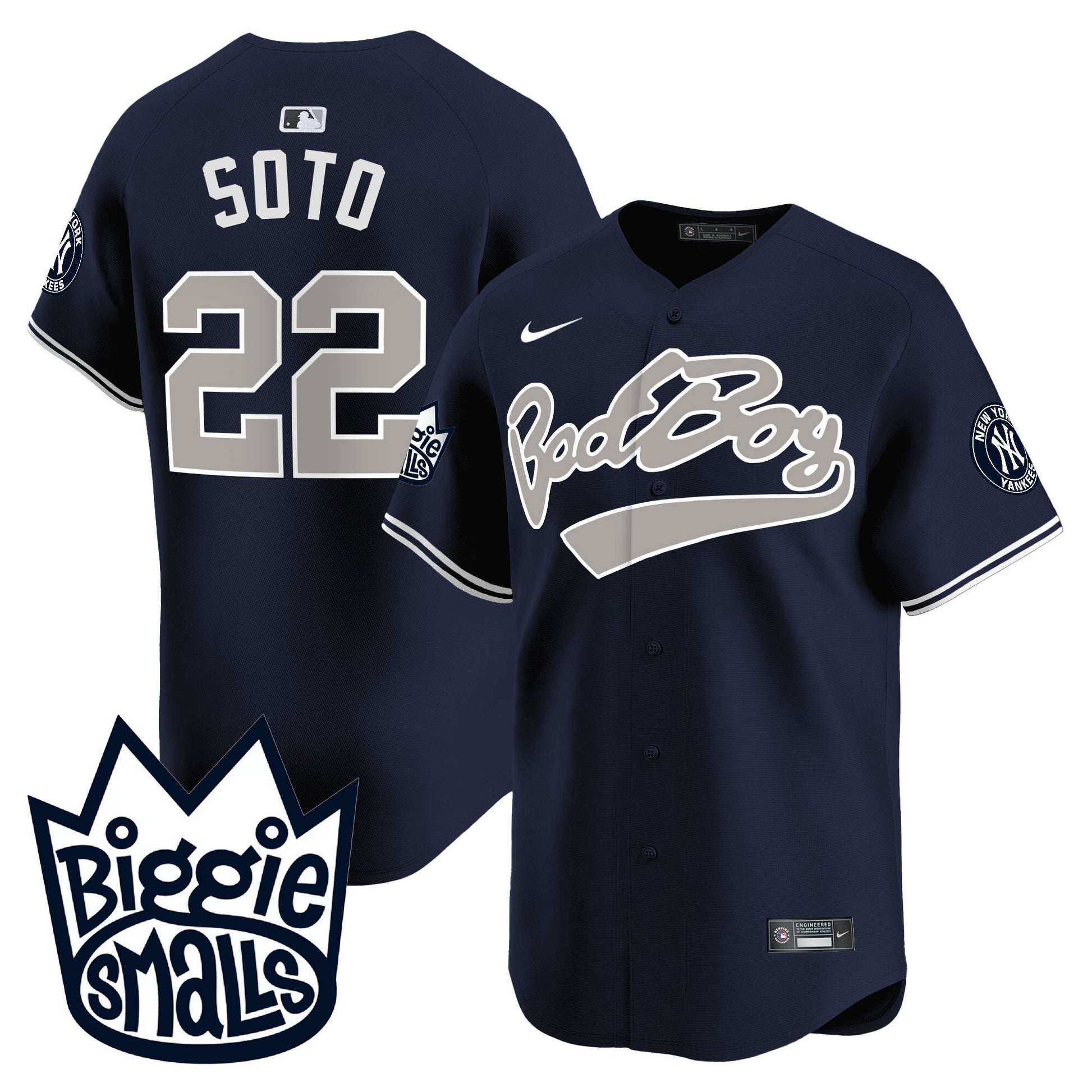 Men's New York Yankees Biggie Smalls Vapor Premier Limited Jersey - All Stitched