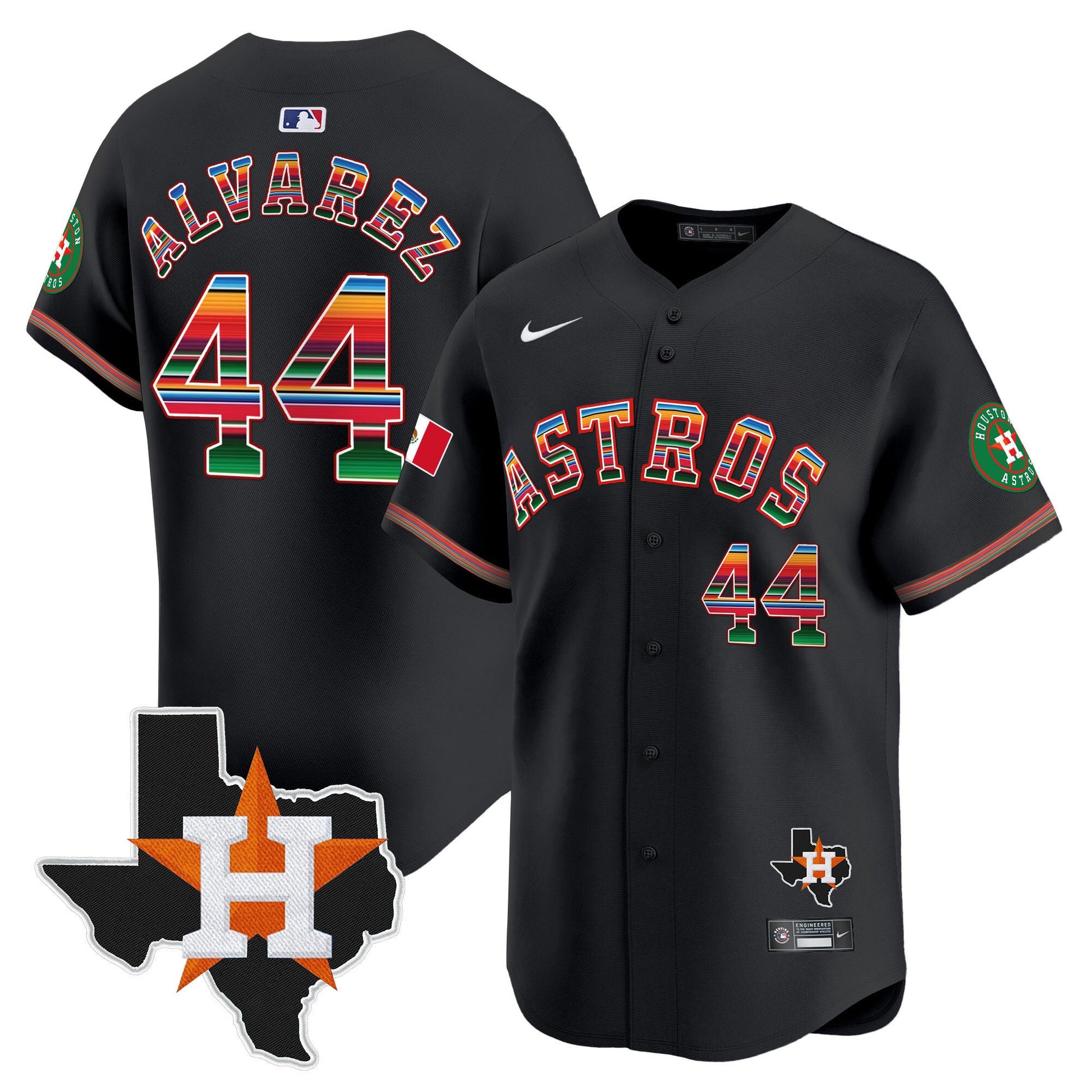 Men's Astros Mexico Texas Patch Vapor Premier Limited Jersey - All Stitched