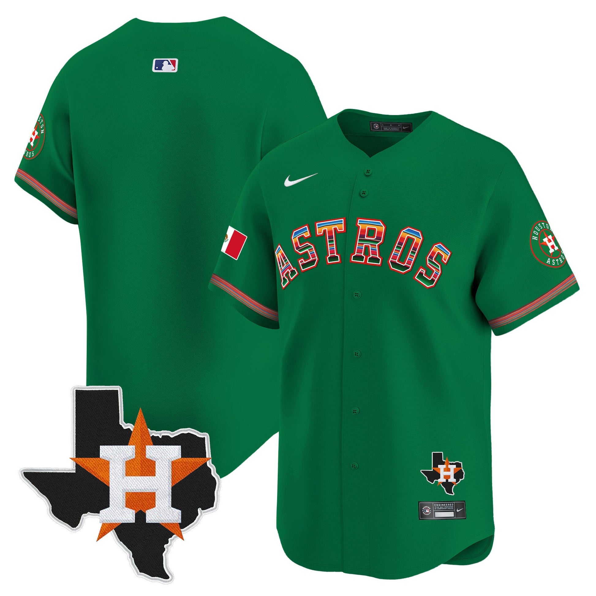 Men's Astros Mexico Texas Patch Vapor Premier Limited Jersey - All Stitched