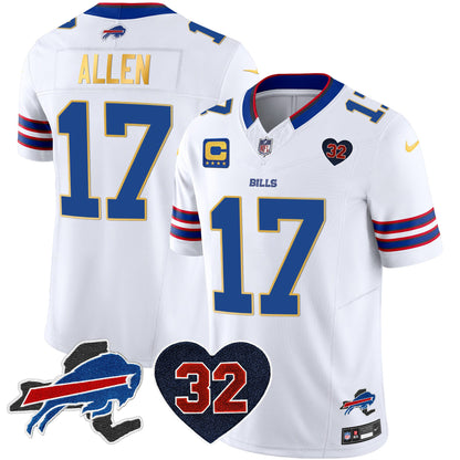 Men's Bills O.J. Simpson Patch Gold Trim Vapor Limited Jersey - All Stitched