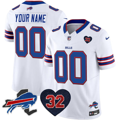 Bills O.J. Simpson Patch Gold Vapor Limited Custom Jersey - All Stitched