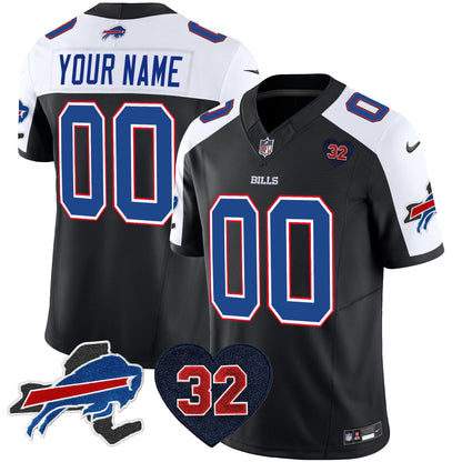 Bills O.J. Simpson Patch Gold Vapor Limited Custom Jersey - All Stitched