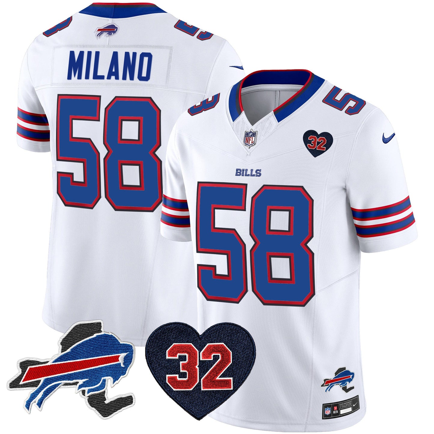 Men's Bills O.J. Simpson Patch Vapor Limited Jersey - All Stitched