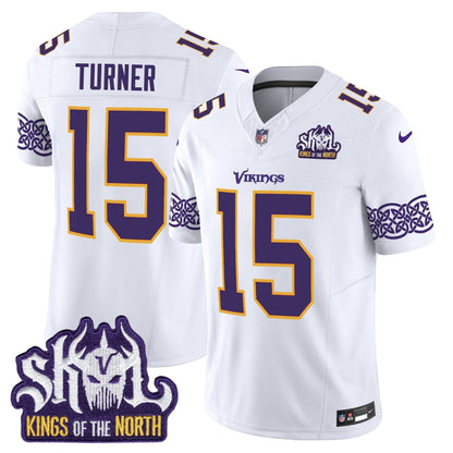 MIN King Of The North Patch Throwback Vapor Limited Jersey V2 - All Stitched