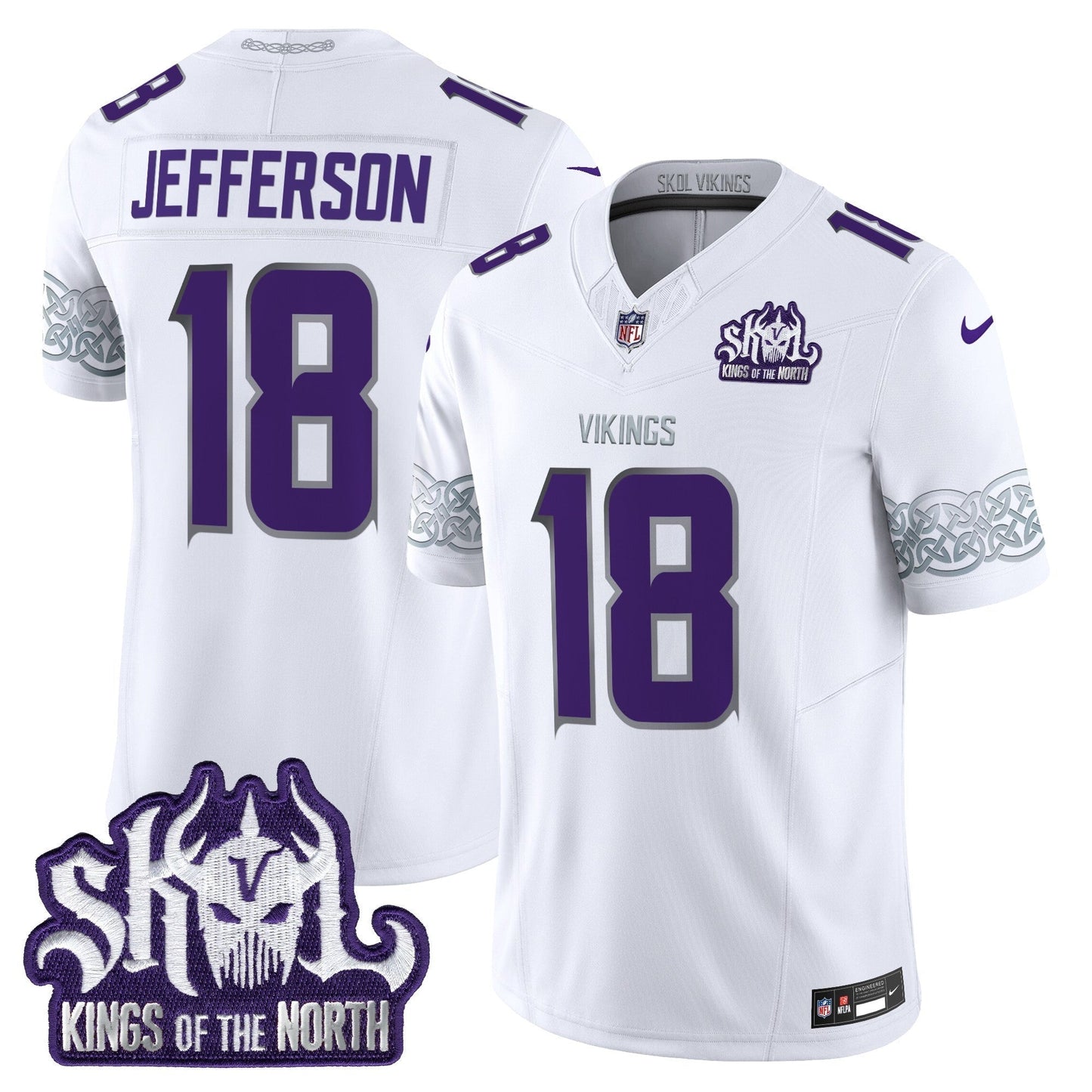 MIN King Of The North Patch Throwback Vapor Limited Jersey V2 - All Stitched