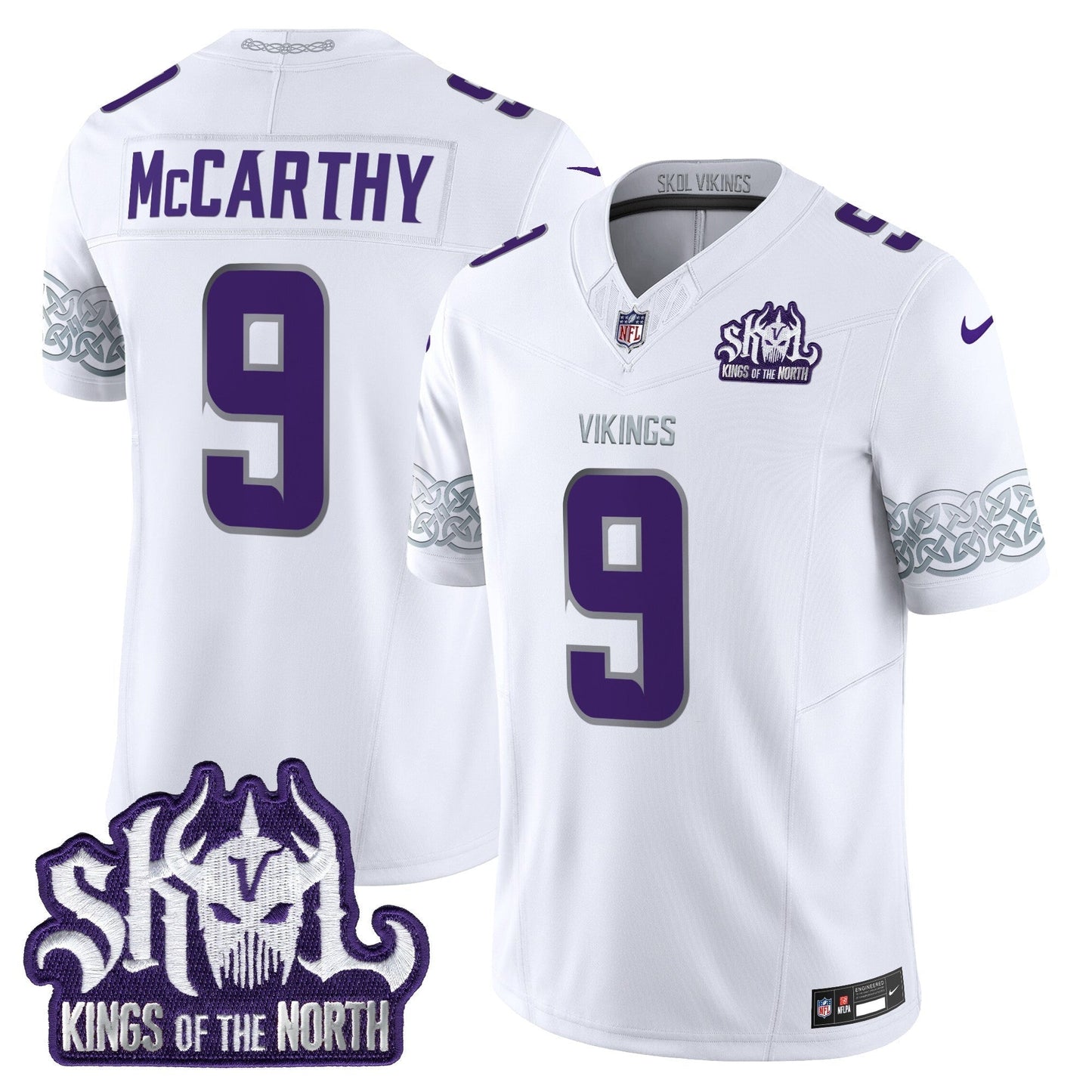 MIN King Of The North Patch Throwback Vapor Limited Jersey V2 - All Stitched