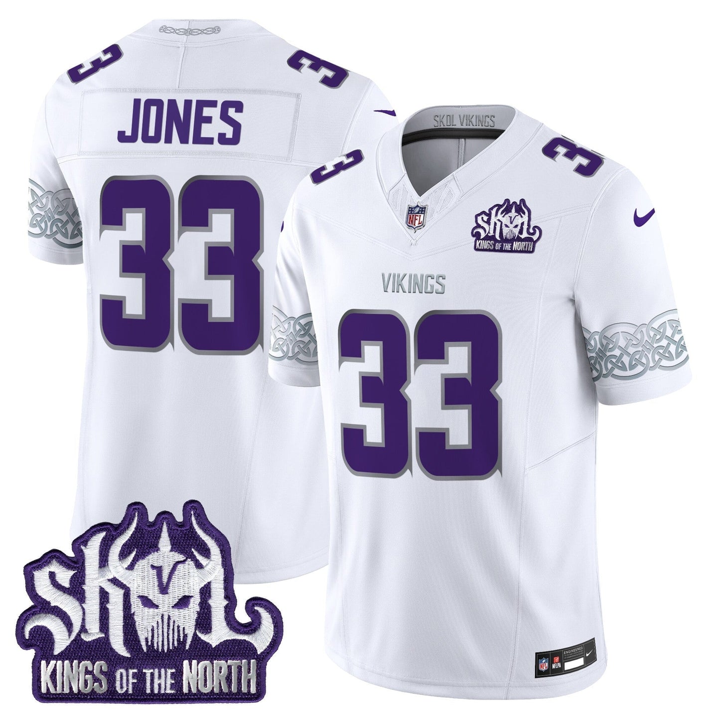 MIN King Of The North Patch Throwback Vapor Limited Jersey V2 - All Stitched