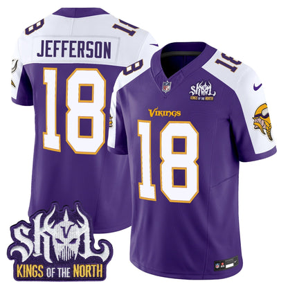 MIN King Of The North Patch Throwback Vapor Limited Jersey V2 - All Stitched