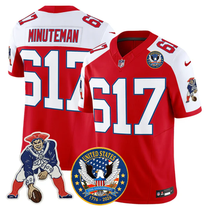 NE Throwback America 250th Patch Vapor Limited Jersey - All Stitched