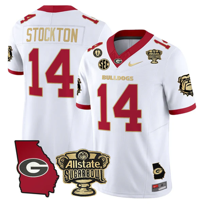 UGA 2025 Sugar Bowl & Georgia Map Patch Vapor Limited Jersey N2 - All Stitched