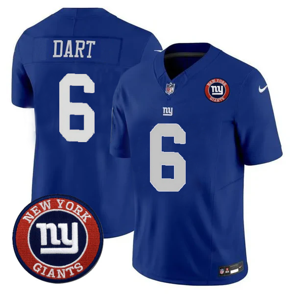 Jaxson Dart #6 NYG Jersey - All Stitched N1