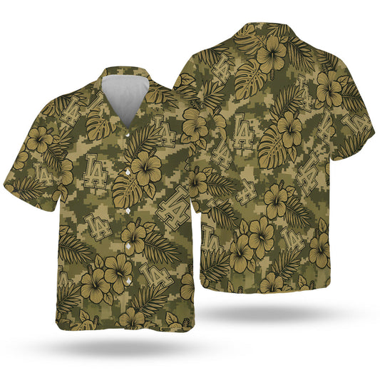 LAD Special Armed Forces Hawaiian Design Button Shirt V4