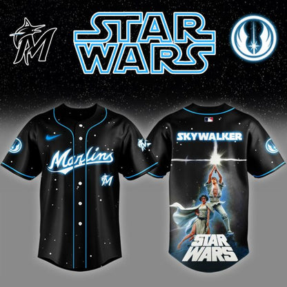 Miami Marlins x Stars Wars Luke Skywalker Game Night Baseball Jersey Editions Limited v4