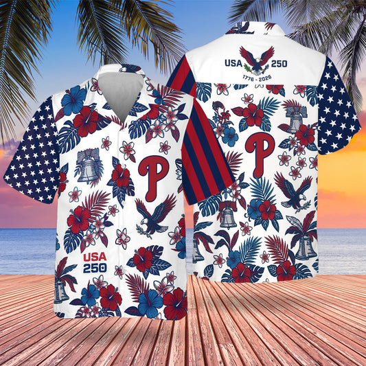PHI Special Semiquincentennial Hawaiian Design Button Shirt V5-NQD