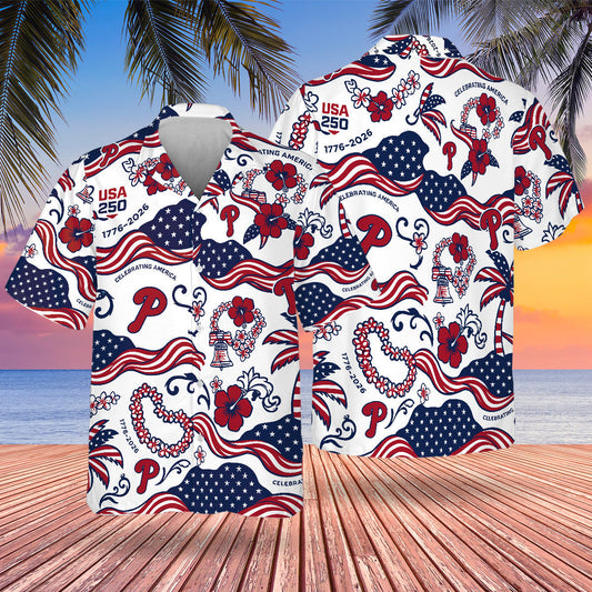 PHI Special Semiquincentennial Hawaiian Design Button Shirt V3-NQD