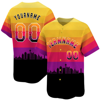 CUSTOM 3D SAN ANTONIO CITY NIGHT PATTERN BASEBALL JERSEY - PRINTED-NQD